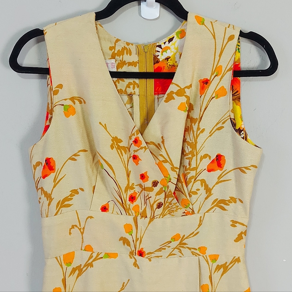 Vintage 1970s Harriet Hawaiian Empire Waist Sleeveless Floral Maxi Dress Size 10 - Picture 9 of 9